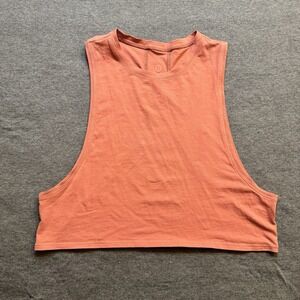 Lululemon Women's Rustic Coral Muscle Love Cropped Tank Pima Cotton Size 4 Small